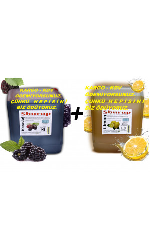 Shurup  Konsantre Meyve Aromalı İçecek 2 'Li Karadut + Limon 5,7 kg 1+9