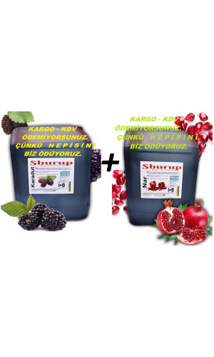 Shurup Konsantre Meyve Aromalı İçecek  2 'Li Karadut + Nar  5,7 kg  1+9 