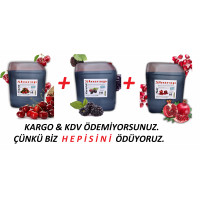 Shurup Konsantre Meyve Aromalı İçecek 3 ' Lü  Karadut  +  Vişne + Nar 5,7 kg  1+9