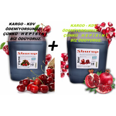 Shurup  Konsantre Meyve Aromalı İçecek   2 'Li Vişne + Nar 5,7 kg  1+9